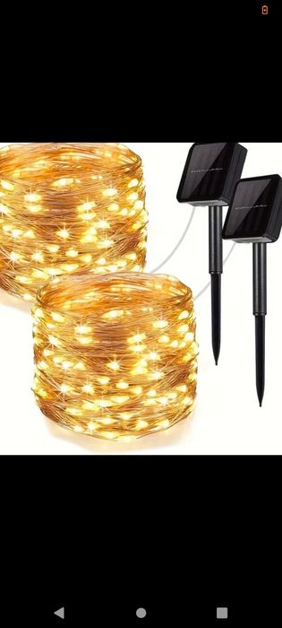 Zewnętrzne lampki solarne 2szt 300 LED . Ciepłe światło