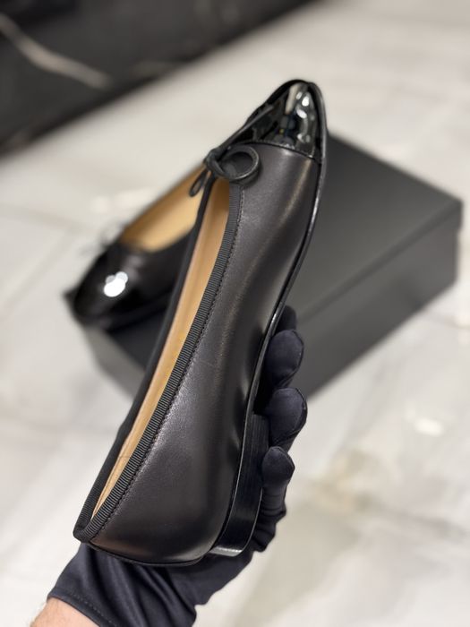 Baleriny Chanel black leather
