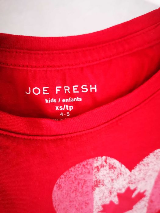 Joe Fresh t-shirt czerwony napis love klon 104/110 cm 4-5 lat