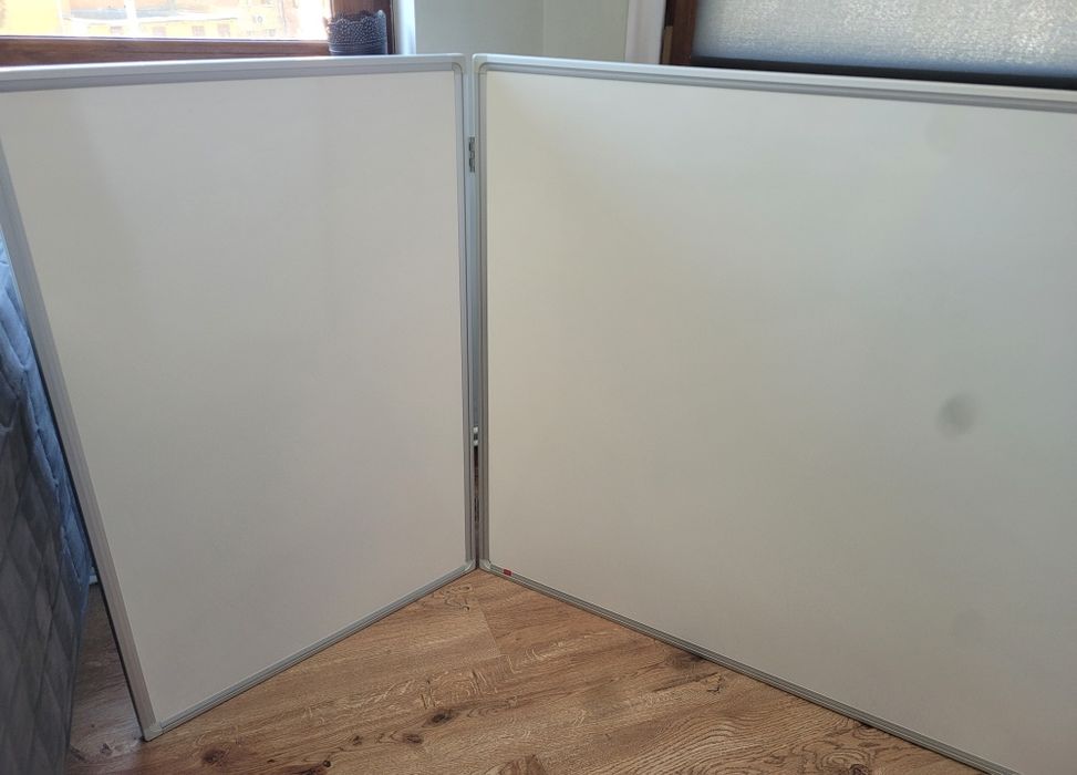 Tablica tryptyk szkolna 120x90cm (240x90cm) biała suchościeralna