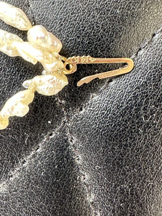 Буси:річкові перли та золото 585.вінтаж