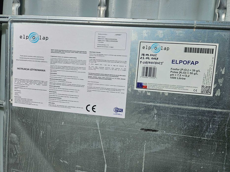 ELPOFAP 1000L nawóz (Fosfor/Potas + Mo] Dolistny /Ziemia / Fertygacja