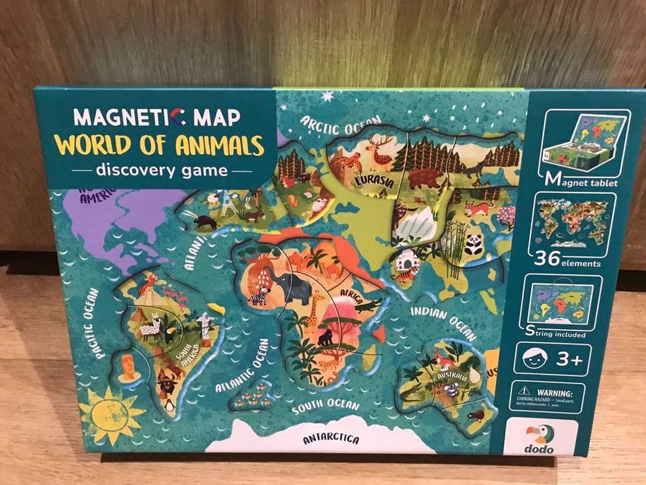 Розвиваючий магнітний планшет Dodo «World of Animals» з мотузкою для підвішування