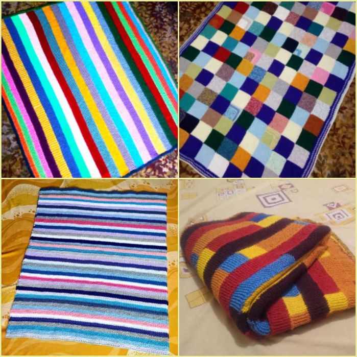 Плед вязаный детский