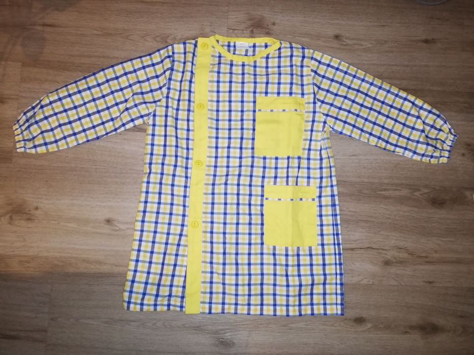 Bata de criança xadrez amarelo T-5 - novo