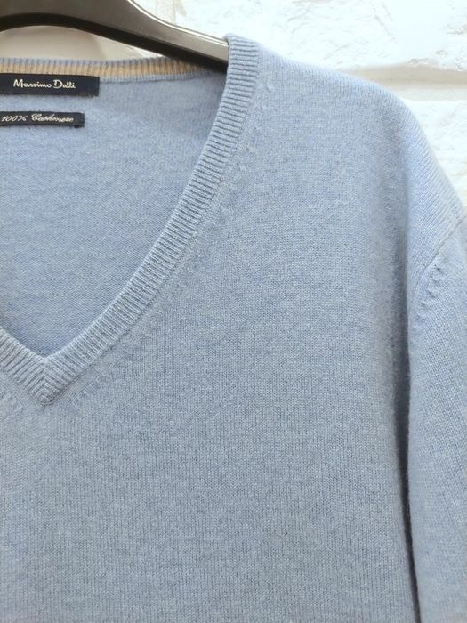 Sweter 100% kaszmir niebieski blue soft