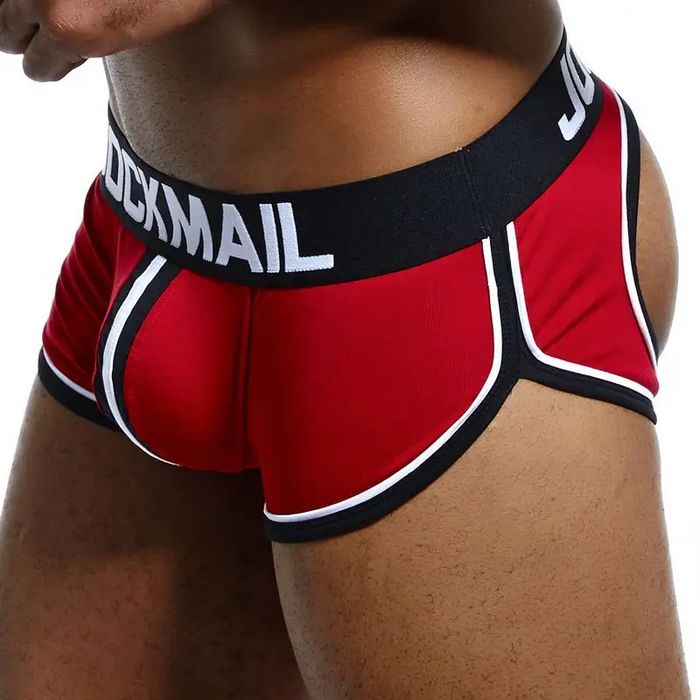 Mocno zabudowane jockstrapy z przodu a z tyłu goła pupa JOCKMAIL - L