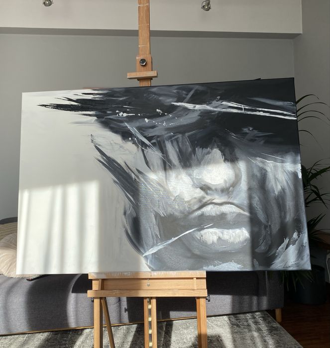 Nowy obraz abstrakcyjny czarno-biały