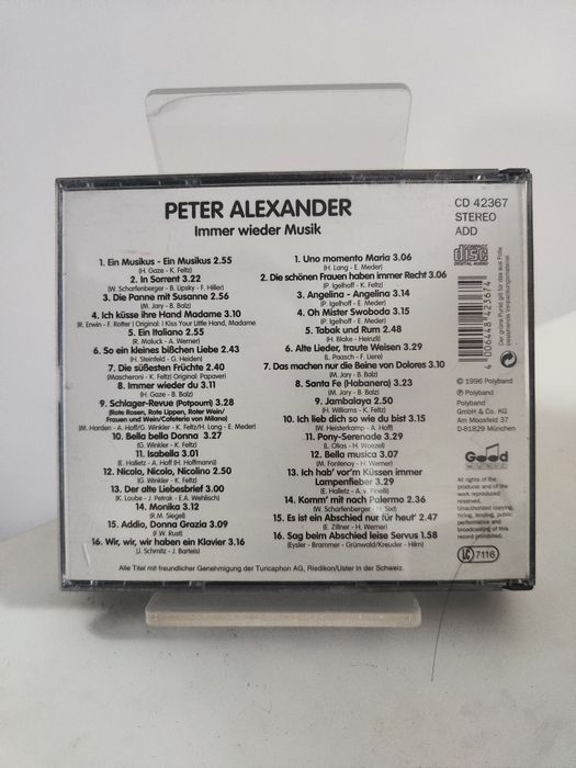 Immer wieder Musik Ihr Peter Alexander CD