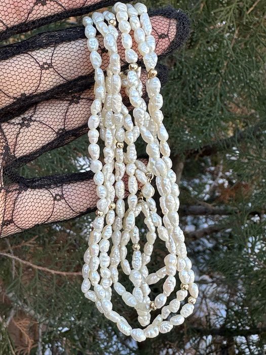 Буси:річкові перли и золото 585 (14К)