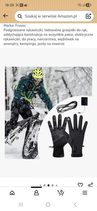 Rękawiczki podgrzewane zimowe rowerowe