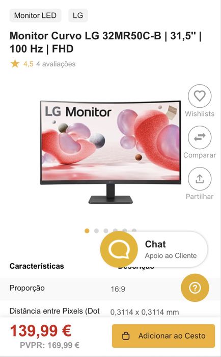 Monitor 27 LG curvo