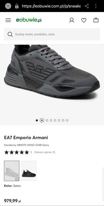 Buty Armani EA7 43 Sneakersy X8X070 XK165 Q748 Szary