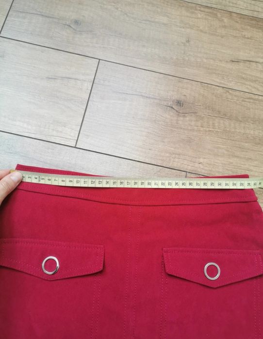 Spódnica zamszowa bordo Numteg S 36 mini