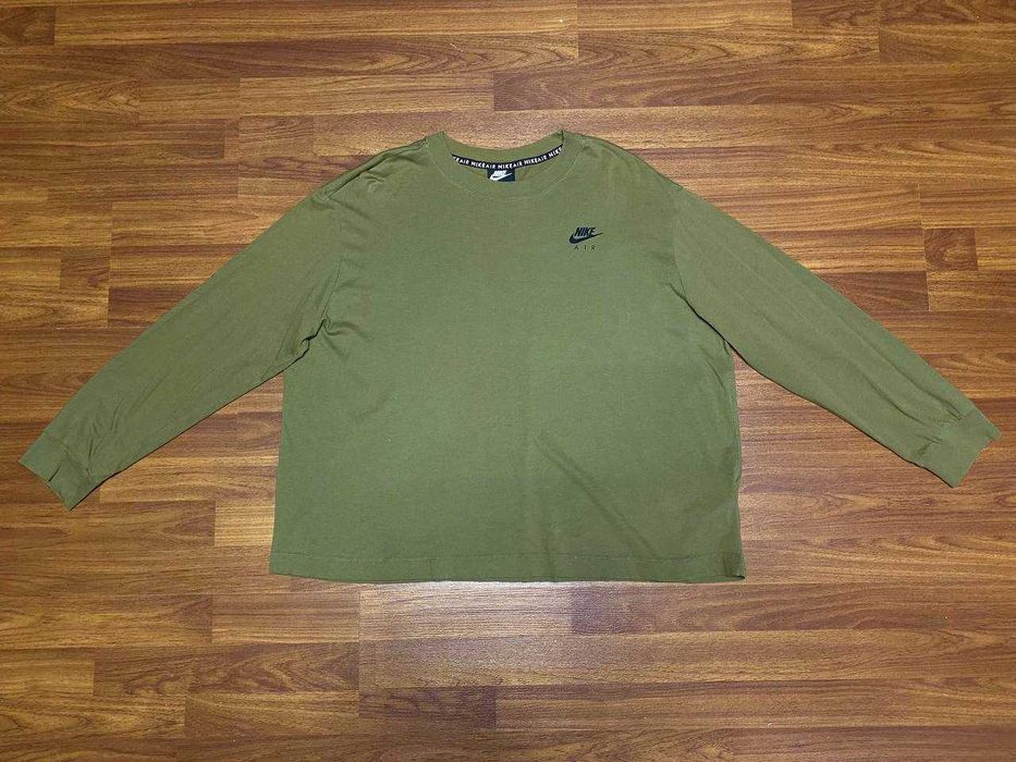 Жіночий лонгслів Nike Air Oversized / Кроп-світшот Найк хакі (М-L)