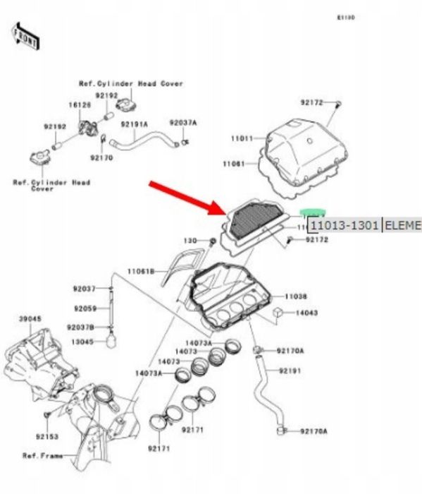 Воздузний фільтр Kawasaki Ninja ZX6R HFA2605