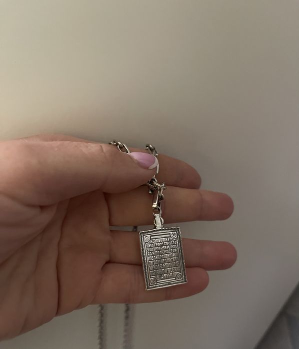 Якорная цепь цепочка,кулон икона ладанка Св.Николай Чудотворец 925проб