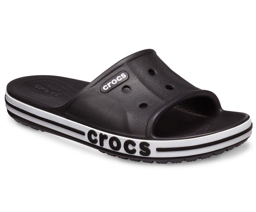 Crocs bayaband slide black grey white navy кроксы шлепанцы слайды