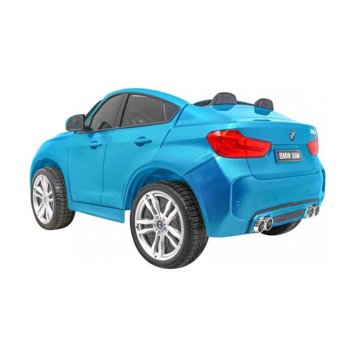 BMW X6M XXL dla 2 dzieci Lakier Niebieski Pilot Ekoskóra MP3 LED pasy