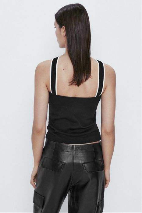 Топ massimo dutti чорний майка білий новий xs coosh cher17 mk