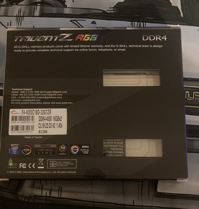 Pamięć ram 2x16gb 4000mhz cl18