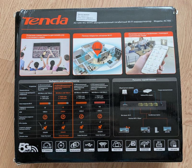 Роутер Wi-Fi Tenda AC10U AC1200