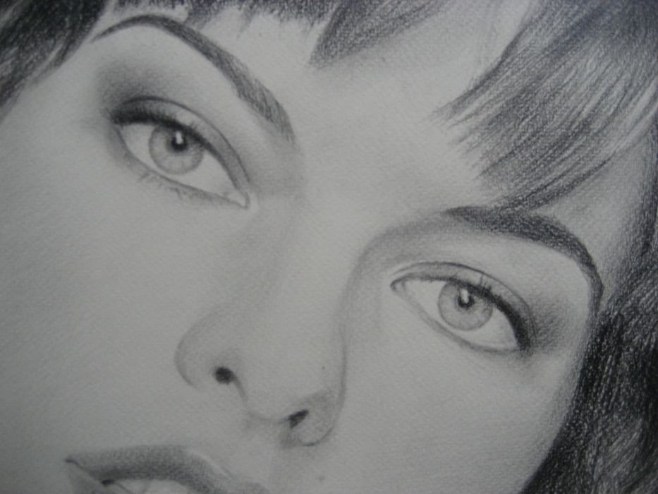 " Портрет карандашом Миллы Йовович.Рисунок карандашом "