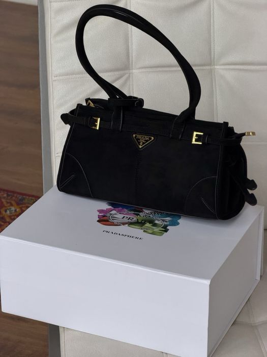 Сумка Прада Сумочка жіноча Bonnie Medium з натуральної замші