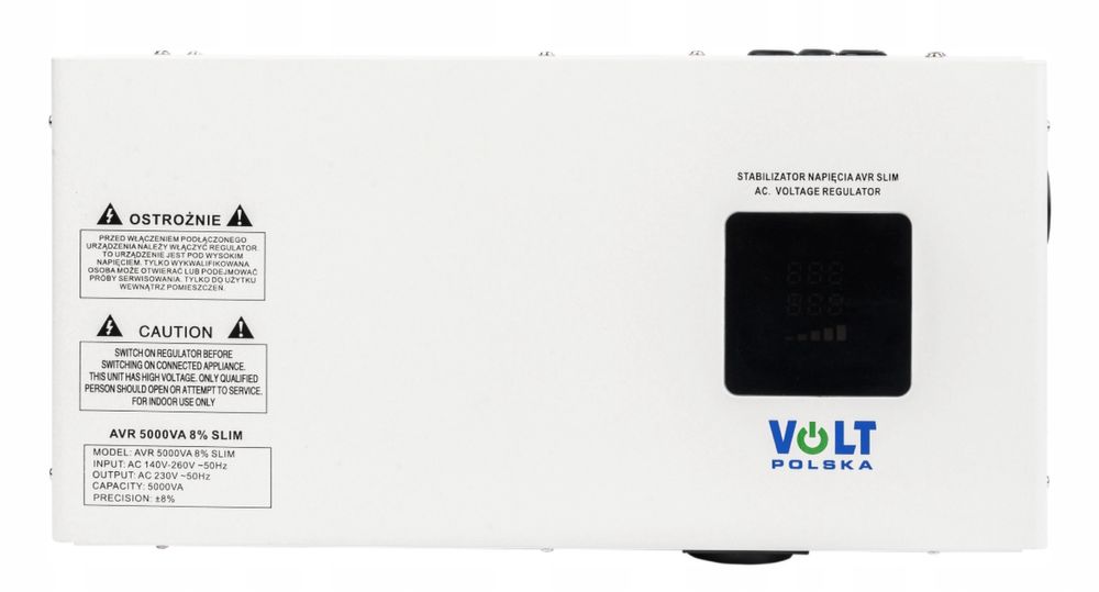 Стабілізатор напруги Volt Polska AVR 5000 SLIM 5000 Вт 5 кВт Настінний