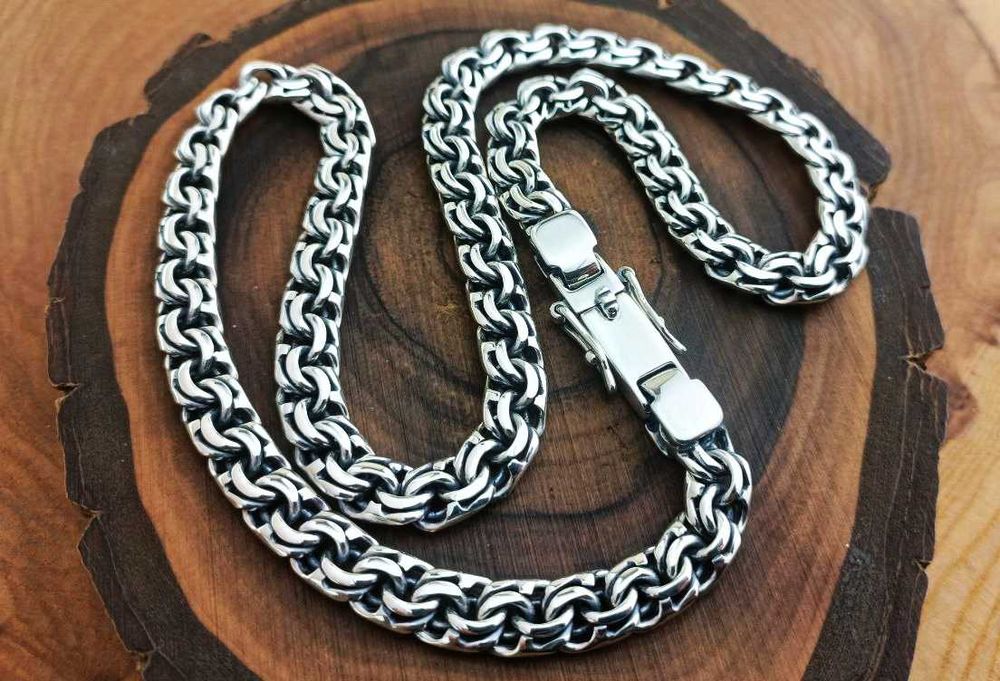 Срібний ланцюг Бісмарк. Серебряная цепочка Бисмарк толстая цепь 925