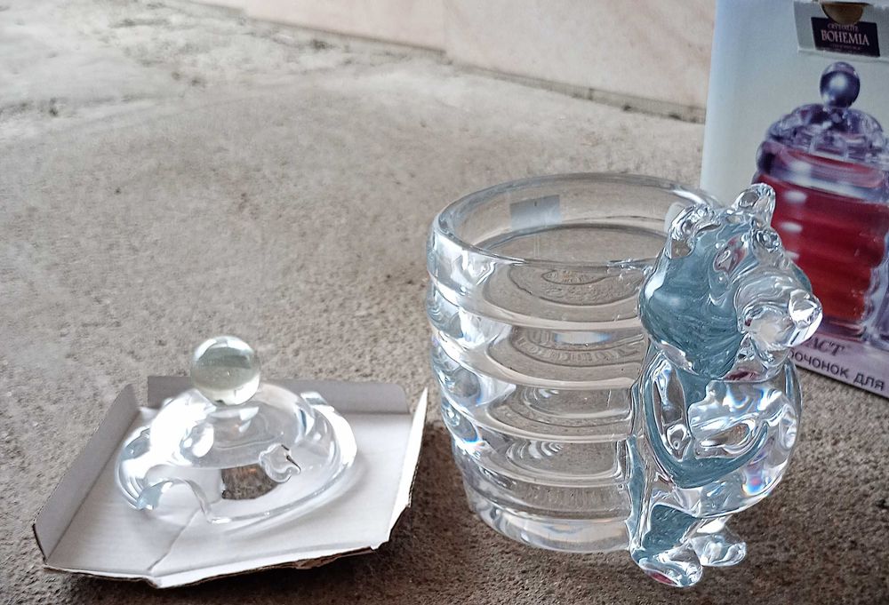 kryształowy pojemnik na miód 350 ml miodownica Nowe