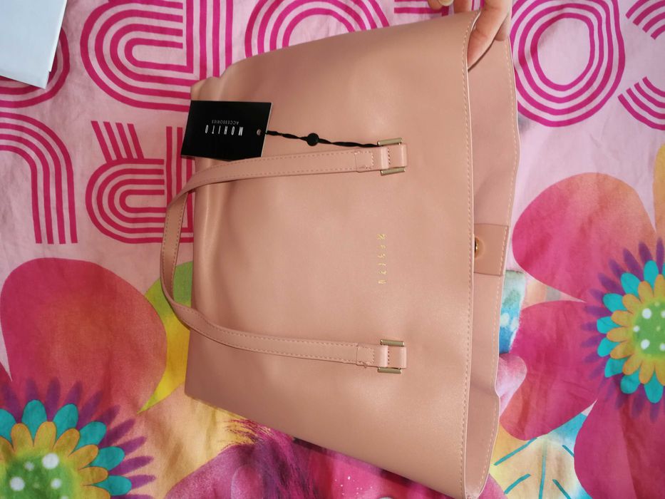 Duża torebka Mohito jasna pudrowy róż