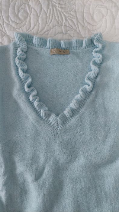 Camisola de malha azul