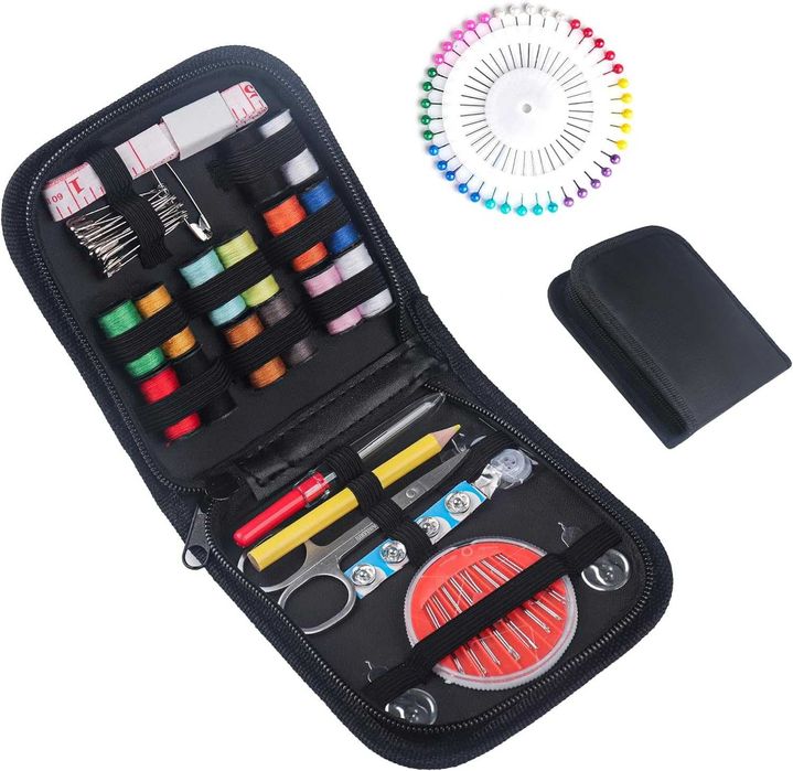 Kit costura 94 peças e acessórios linhas tesouras fio agulha etc -NOVO