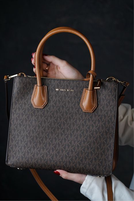 ОРИГІНАЛ! Сумка Michael Kors Mercer Medium Logo and Leather Accordion