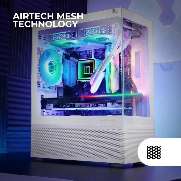 Корпус ПК Mars Gaming MC-SE MCSEW White білий, загартоване скло: 1 780 ...