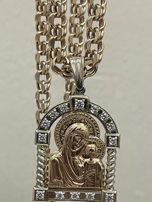 Золотая цепочка бисмарк 585 и ладанка