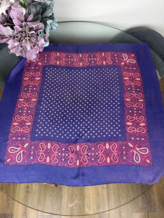 Apaszka jedwabna 100% jedwab 90x90 cm paisley fioletowa