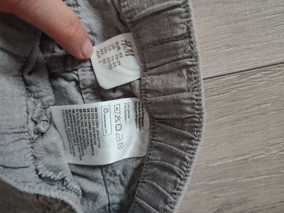 Spodnie z lnem H&M rozm. 92