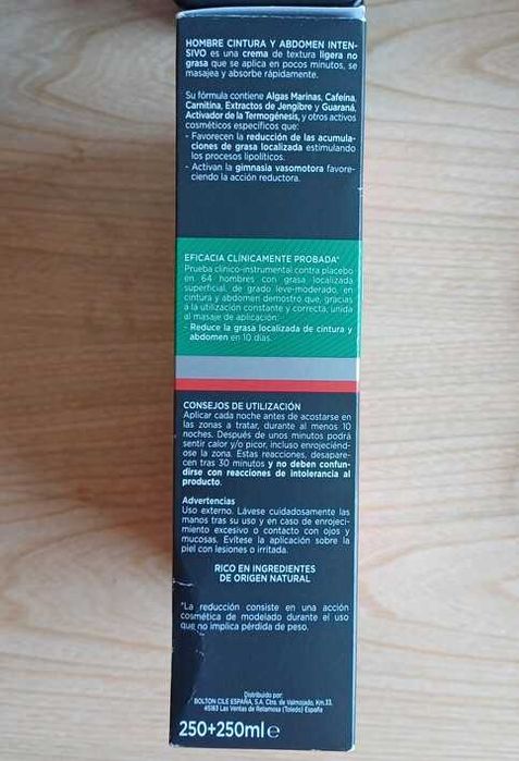 Creme adelgaçante cintura e abdómen – Homem