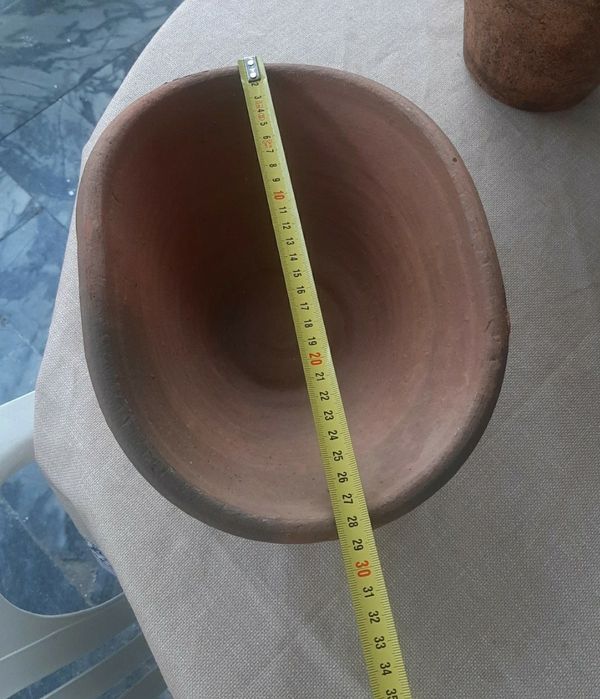 2 potes e 1 alguidar em barro