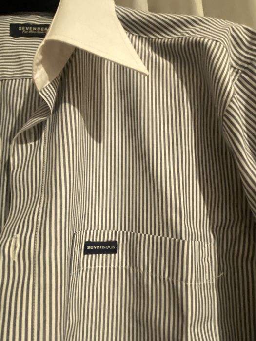 Camisa homem riscas azul ou cinza