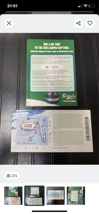 Bilhete final Taça UEFA 2005 Sporting- CSKA