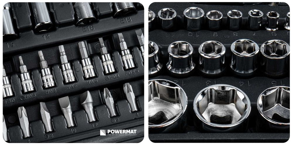 zestaw kluczy nasadowych 108el. 1/2" | 1/4" pm-zknb-108su