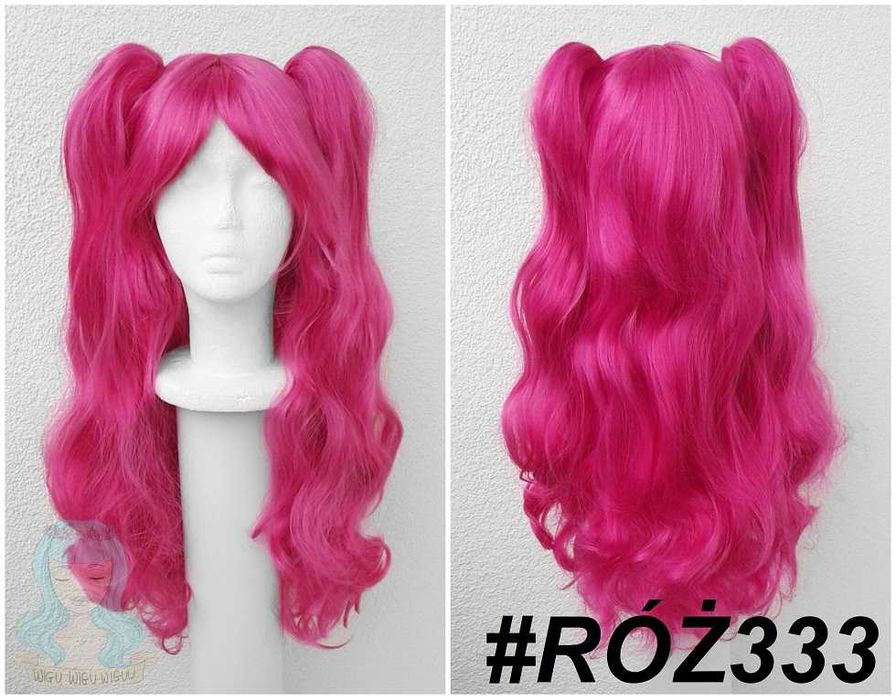 Pinkie Pie MLP różowa falowana peruka z kitką kitkami cosplay wig
