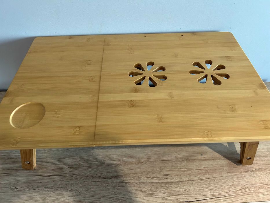 Stolik pod laptopa, śniadaniowy drewniany