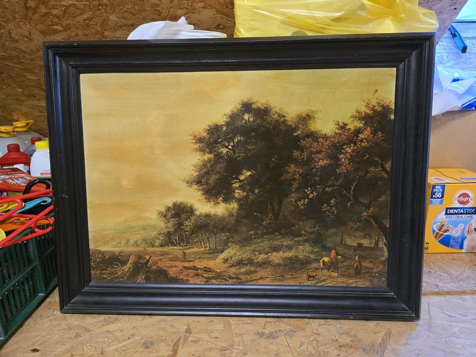 Oryginał w oleju obraz hobbema paedaggio  60x80