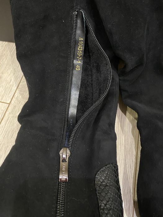 Зимние ботфорды Attizzare, на 38-39размер,кожаные на натур.меху,теплые