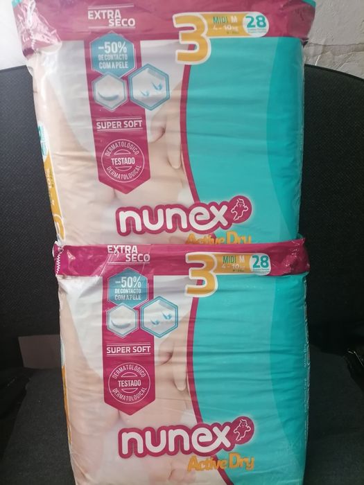 Памперсы Nunex Active Dry 3 (28 шт.) в наличии 2 пачки (Португалия)