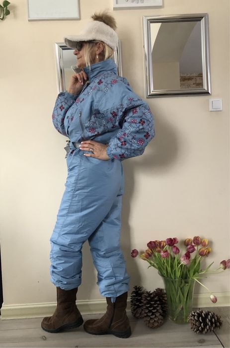 Superstylowy kombinezon narciarski retro vintage